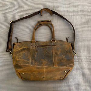 Leather Weekender Duffel and Travel Bag